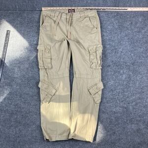 Matchstick Pants Mens Size 36 Khaki Cargo Utility Pockets Workwear Casual